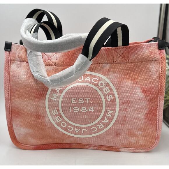 Marc Jacobs Front Mono Melon/Orange/red Multicolor Lg Signet Women's Tote New - Picture 14 of 15